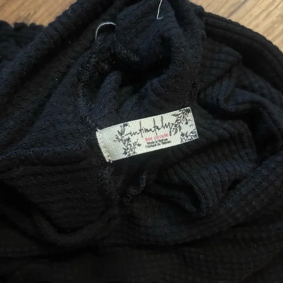 Free People Black Make It Easy Thermal Top - Picture 3 of 4